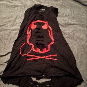 Black and Red Graphic Tank Top